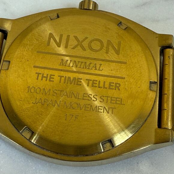 Nixon The Time Teller Gold 100M Mens Stainless Steel Watch - Picture 4 of 6
